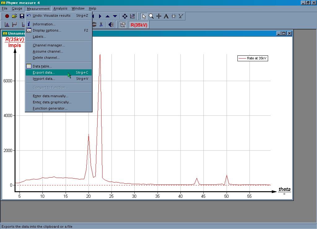 11 Obrázek 14: PHYWE Measurement - export dat.