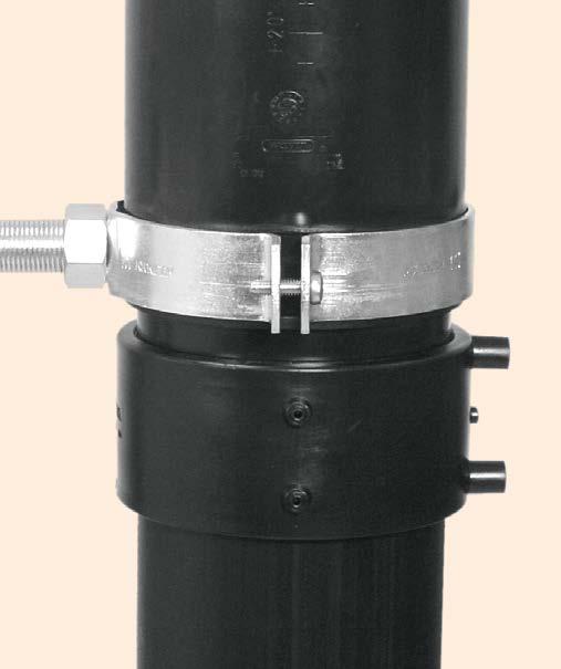 Spojoání potrubí kompenzačním hrdlem Kompenzační hrdlo předstauje element sloužící ke kompenzaci (eliminaci) tepelných dilatací PE potrubí.