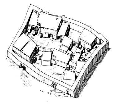 sídliště Hoca Çeşme (Turecká Thrákie, Pavlů 2008, 34) v nejstarších fázích IV III překvapivě zastavěné domy oválného půdorysu s kamennými podezdívkami a opevněné mohutnou kamennou zdí.