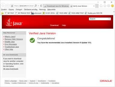 Tímto krokem se aktivuje doplněk aplikace Java ve webovém prohlížeči.