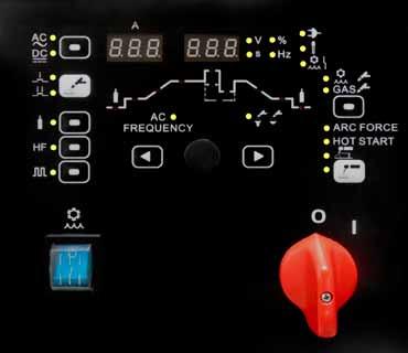 Samozřejmostí je množství neocenitelných funkcí umožňujících efektivní využití: předfuk a dofuk ochranného plynu náběh proudu (Slope Up) a doběh proudu (Slope Down) startovací a koncový proud HF