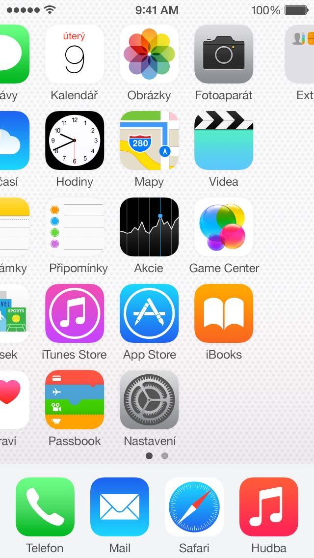 Základy 3 Používání aplikací Všechny aplikace předinstalované v iphonu i aplikace stažené z App Storu najdete na ploše. Začněte na ploše Klepněte na aplikaci, kterou chcete otevřít.
