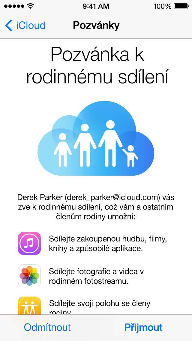 Rodinného sdílení se mohou účastnit i děti do 13 let. Organizátor rodiny poskytuje jako rodič nebo zákonný zástupce rodičovské svolení s tím, že dítě bude mít své vlastní Apple ID a vytvoří je pro ně.