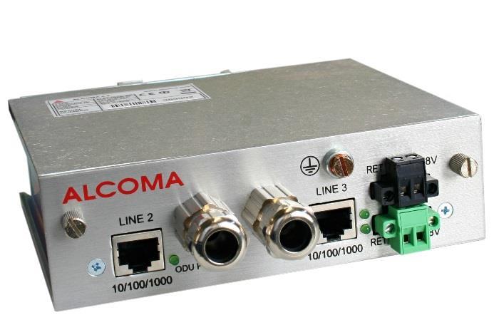 Základní chráněná svorkovnice dodávaná ke spojům má označení ALS1-GEth + Line2 NMS, která umožňuje současně i oddělení dohledu od uživatelských dat při použití kabelu ALCOMA UV S-STP 4+2.