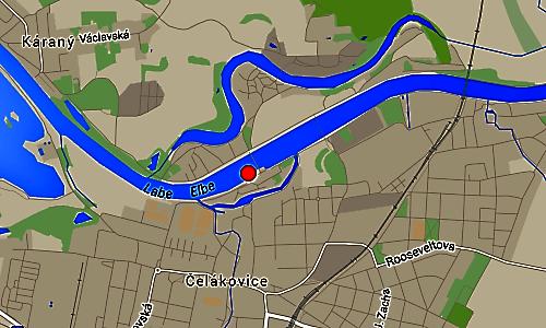44 MVE ČELÁKOVICE Malá vodní elektrárna Čelákovice se nalézá, na říčním kilometru 872,327 a GPS souřadnicích 50.168848, 14.752983. Vlastníkem MVE je firma Mlýn Čelákovice spol. s.r.o. Obr.