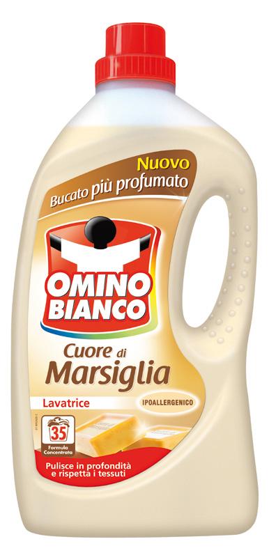 Kromě pracích prostředků se pod značkou OMINO BIANCO prodává také suchá pěna na čištění koberců a čalounění.