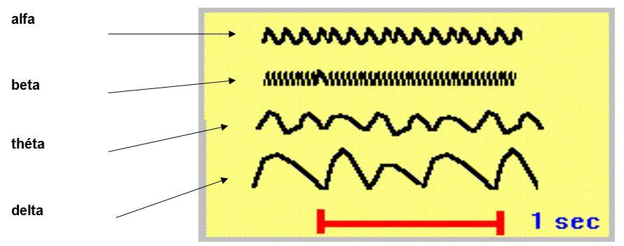 Obr. 3 Frekvenční pásma (převzato z [11]) Jak vyplývá ze zdroje [37], sledování EEG může být úspěšné pro měření psychické zátěže.