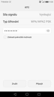 Telefon začne automaticky vyhledávat okolní Wi-Fi sítě.