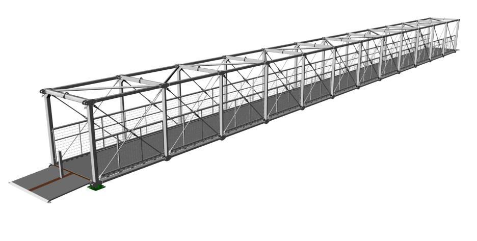 ANALÝZA Parametry: Průchozí šířka: 2,0 m Délka: 3-36 m po 3,0m Počet typů dílců lávky : 8+3 MR1 Mostovkový rošt DP1