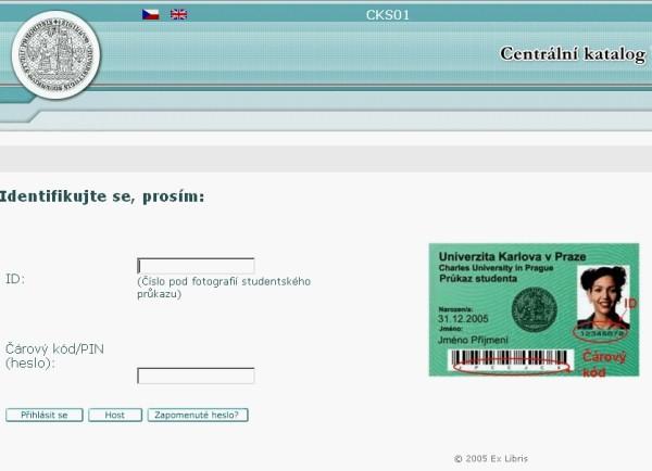 Pro užívání služeb Centrálního katalogu je nutné se předem zaregistrovat v knihovně UK, jejíž služby máte zájem užívat. Registrace nevzniká automaticky vydáním průkazu UK.