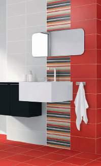 Formát 20x40 cm je optimální pro veškeré prostory. Jako standardní dekorativní prvky jsou k dispozici prořezávané obklady do tvaru mozaiky formátu 2,5x10 cm.