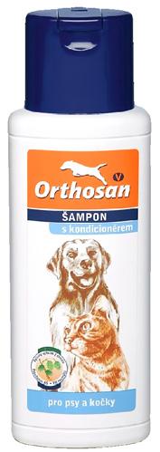 Orthosan Antiparazitární šampon - pro psy 250 ml Orthosan antiparazitární šampon pečuje o zdraví psů. Obsahuje vysoce účinné antiparazitární složky, které hubí blechy, klíšťata a vši.