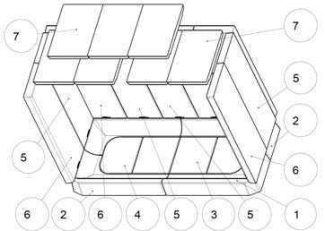 7.7 Topeniště Jednotlivé díly Keramottu položte volně bez malty ve vyobrazeném pořadí (viz také bod 1.10).