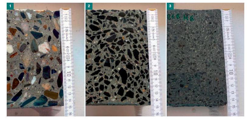 Obrázek 1 Porovnání mikrostruktur betonů [1] 1.3. Složení 1.3.1. Kamenivo Pro UHPC betony je nutno použít kamenivo o vysoké pevnosti (nad 200 MPa čedič, žula, bauxit).