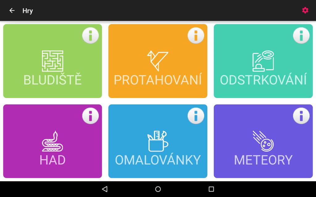 Hry Jednou z naší priorit je, aby aplikace byla hravá. Proto jsme vyvinuli celou řadu her pro její zábavnost.