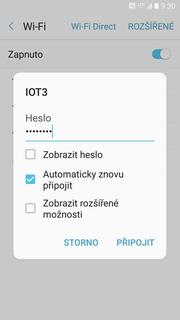 Telefon začne automaticky vyhledávat okolní Wi-Fi sítě.