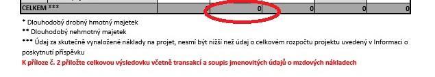 Dle Manuálu pro vyúčtování není nutné v