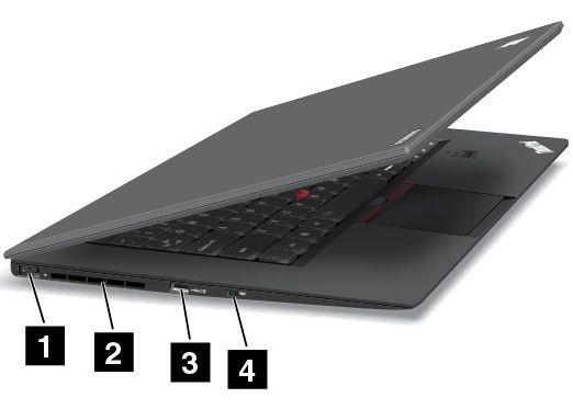 Pohled z levé strany 1 Napájecí konektor 3 Konektor Always On USB 2 Mřížka ventilátoru 4 Vypínač bezdrátové sítě 1 Napájecí konektor Připojte kabel napájecího adaptéru k počítači přes napájecí