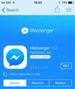 Instalace v systému ios 1. Otevřete App Store na svém zařízení se systémem ios. Aplikaci Messenger můžete instalovat zdarma. a. Na instalační stránku se také můžete dostat přímo z aplikace Facebook.