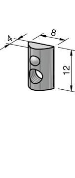 PŘÍSLUŠENSTVÍ 5 Drážková matice 5 M3 St OBJ. Č.: NUT5.M3ST ocel/pozinkováno m = 2 g/kus Univerzální posuvná matice. Matici lze zasunout na libovolném místě do drážky.