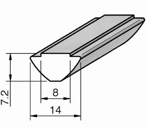 Můstek zajišťuje polohu matice v ose drážky. Profil. tyč ST s můstkem těžká OBJ. Č.: PROSTSS L=1500+/-20 mm m=1.