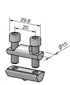 Spojovací element pro pravoúhlé spoje s možností změny polohy nebo dodatečné montáže do rámu pro profily řady 8 30.