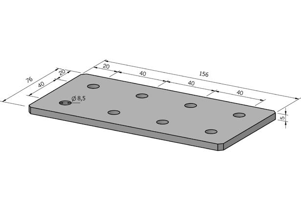 PŘÍSLUŠENSTVÍ 8 Spona 8 60x30x3 St OBJ. Č.: LAS8.