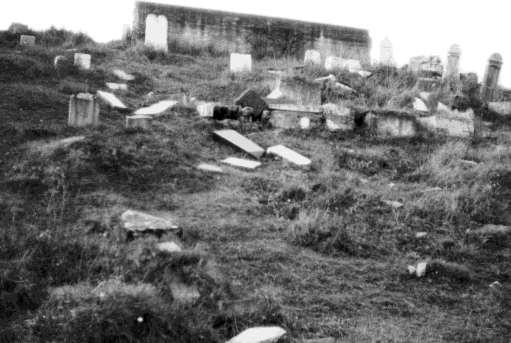 Židovský cintorín v okrajovej polohe Dubie, rok 1967. Komunistické vedenie mesta rozhodlo o zrušení starého cintorína Obraz na okraji starého mesta.