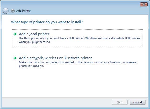 Tisk Windows XP: Klepněte na tlačítko Start, Control Panel (Ovládací panely), Printers and Other Hardware (Tiskárny a další hardware) a dále na Printers and Faxes (Tiskárny a faxy).