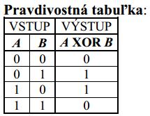 XOR ALEBO EXKLUZIV OR značka výstup má log.