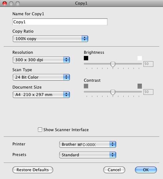 nainstalovaný na vašem počítači Macintosh, včetně síñových tiskáren. PC-FAX Umožňuje naskenovat stránku nebo dokument a obraz automaticky odeslat jako fax z počítače Macintosh.