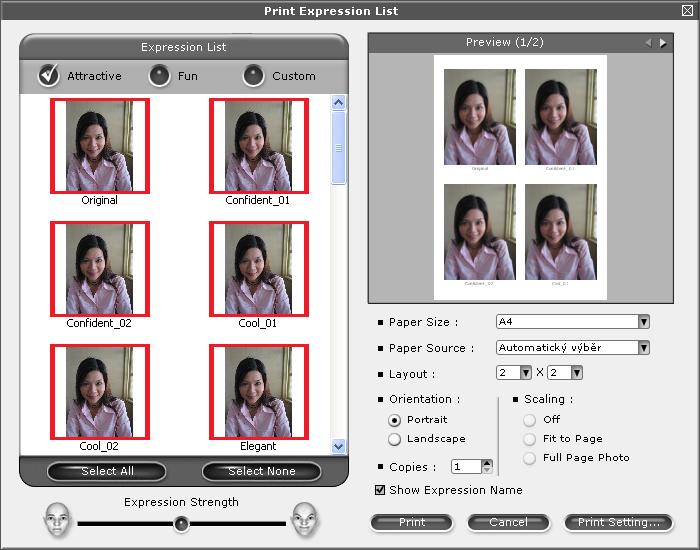 Tisk Red-eye Reduction (Redukce červených očí) 1 Funkce Red-eye Reduction (Redukce červených očí) vám umožní odstranit červené oči na vaší fotografii. 1 a Otevřete soubor obrázku.