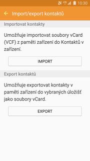 Dále zvolíte Import/export kontaktů. 5.