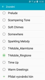 Nastavení vyzvánění Zvuky a oznámení. Dále zvolíte Vyzváněcí tóny a zvuky.