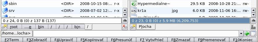 4.5. Taby s adresárom Tesne pod panelmi sú tzv. taby s adresárom, ktorý je aktuálne zobrazený v paneli.