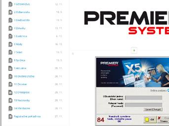 Jednotlivé sekcie budeme časom rozširovať, v tomto čase sú k dispozícii tieto sekcie: 000 Predstavenie novej verzie PREMIER system X5.1 - predstavenie novej verzie X5.