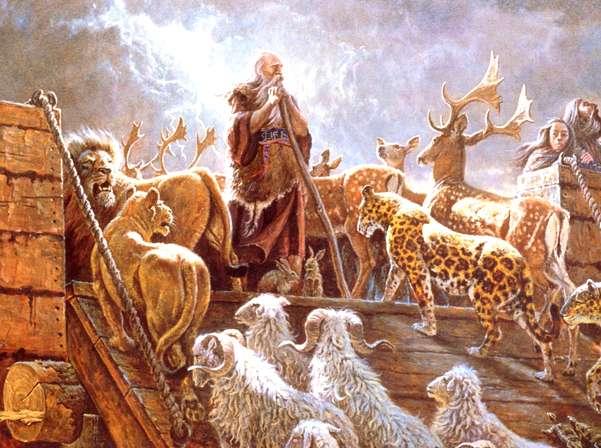 Nastúpenie 7 I vošiel Noe a s ním aj jeho synovia, jeho žena a ženy jeho synov pred zátopou vody do korába. 10 Po siedmich dňoch sa privalili na zem vody potopy.