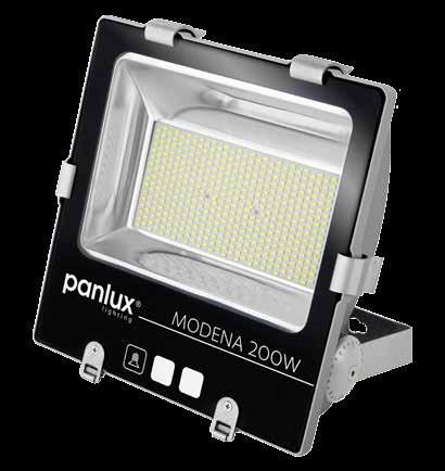 PRŮMYSLOVÁ INDUSTRIAL INDUSTRIELLE BELEUCHTUNG REFLEKTORY FLOODLIGHTS FLUTLICHTER ~50Hz IP65 LED 50 000h START 95% <2s 30cm 3x0,75mm 2 C -25~50 C MODENA 70 100 150 200W CZ Profesionální LED