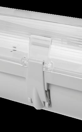 Variable mounting holes, high light translucency cover and efficient electronic ballast makes this luminaire an excellent solution for installation in garages, workshops, warehouses, manufacturing