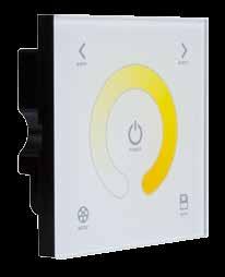 EN Wall-mounted touch controller for WIFI 666 system, which is able to adjust colour, temperature and brightness of emitted light.