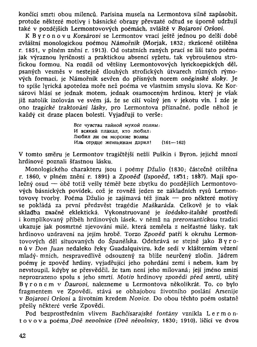 končící smrti obou milenců.
