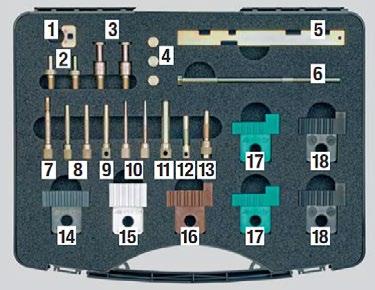 CONTI-V MULTIRIB remeňov. Príručka vložená v kufríku obsahuje zoznam hodnôt pre napnutie remeňov väčšiny motorov.