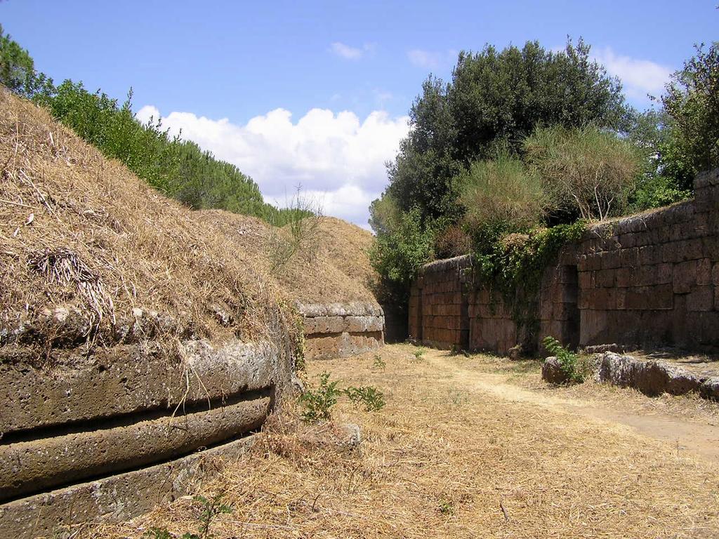 These two large Etruscan cemeteries reflect different types of burial practices from the 9th to the 1st century BC, and bear witness to the achievements of Etruscan culture.