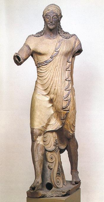 500 př. n. l., Museo nazionale, Řím) z pálené hlíny.