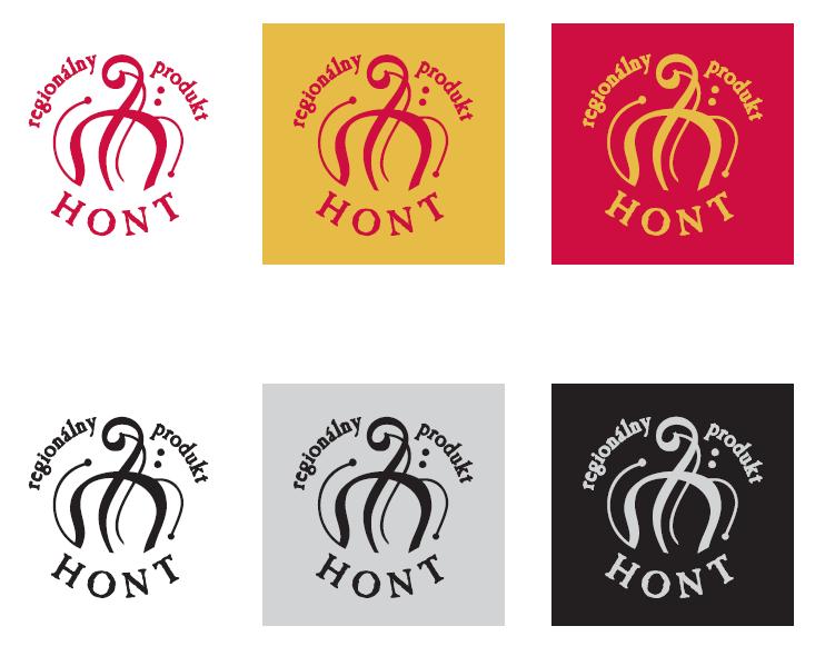 Ako finálna verzia loga regionálny produkt HONT bola vybraná červeno-zlatá