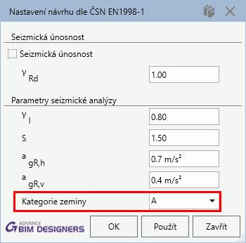 Výpočet seizmické únosnosti podle NTC 2008 Výpočet únosnosti v seizmických podmínkách byl upraven podle požadavků Italské normy NTC 2008.