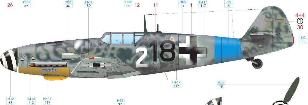 fuselage of a Bf 109G-6 version combined with a canopy typical for the G-5.