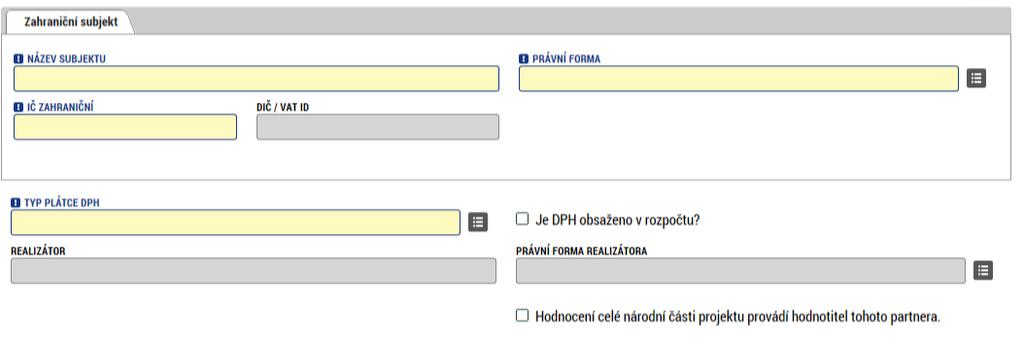 V případě ESÚS je uvedení právního charakteru Vaší instituce nutné pro umožnění finalizace formuláře žádosti pro samostatného žadatele.