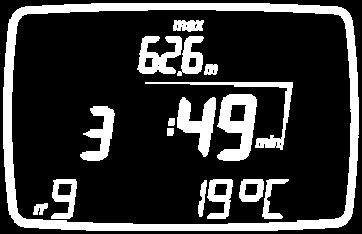 Časy, které jsou během procházení bezdekompresními limity zobrazovány, zohledňují všechny nastavené parametry ponoru: provozní režim, nadmořskou výšku, faktor osobní bezpečnosti a v případě ponorů s