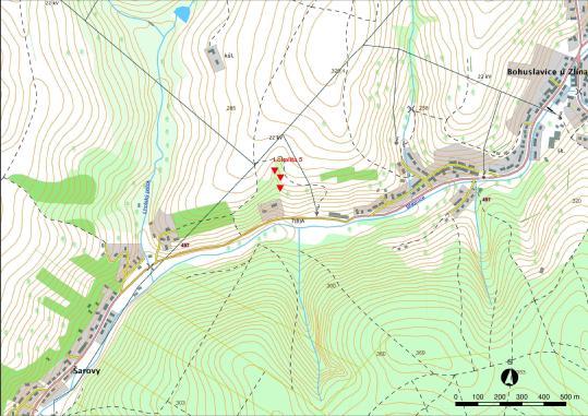 Lokalita 5 se nachází v katastru Bohuslavic u Zlína, z. od obce, cca 420 m v. od Šarov. Reliéf z.